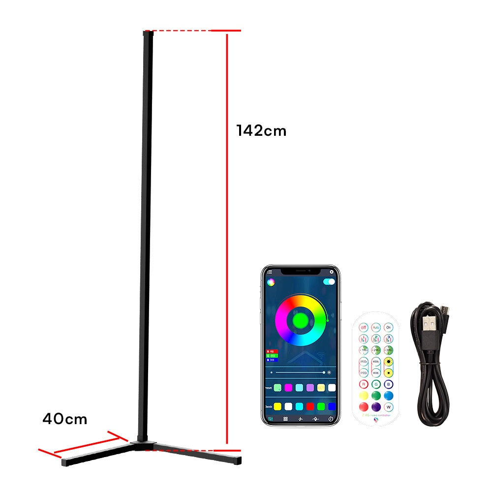 RGBIC Corner Floor Lamp with Bluetooth & Voice Control