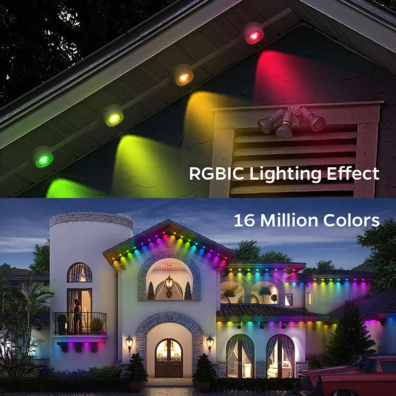 Permanent Outdoor RGB Eave Lights – 50FT or 100FT