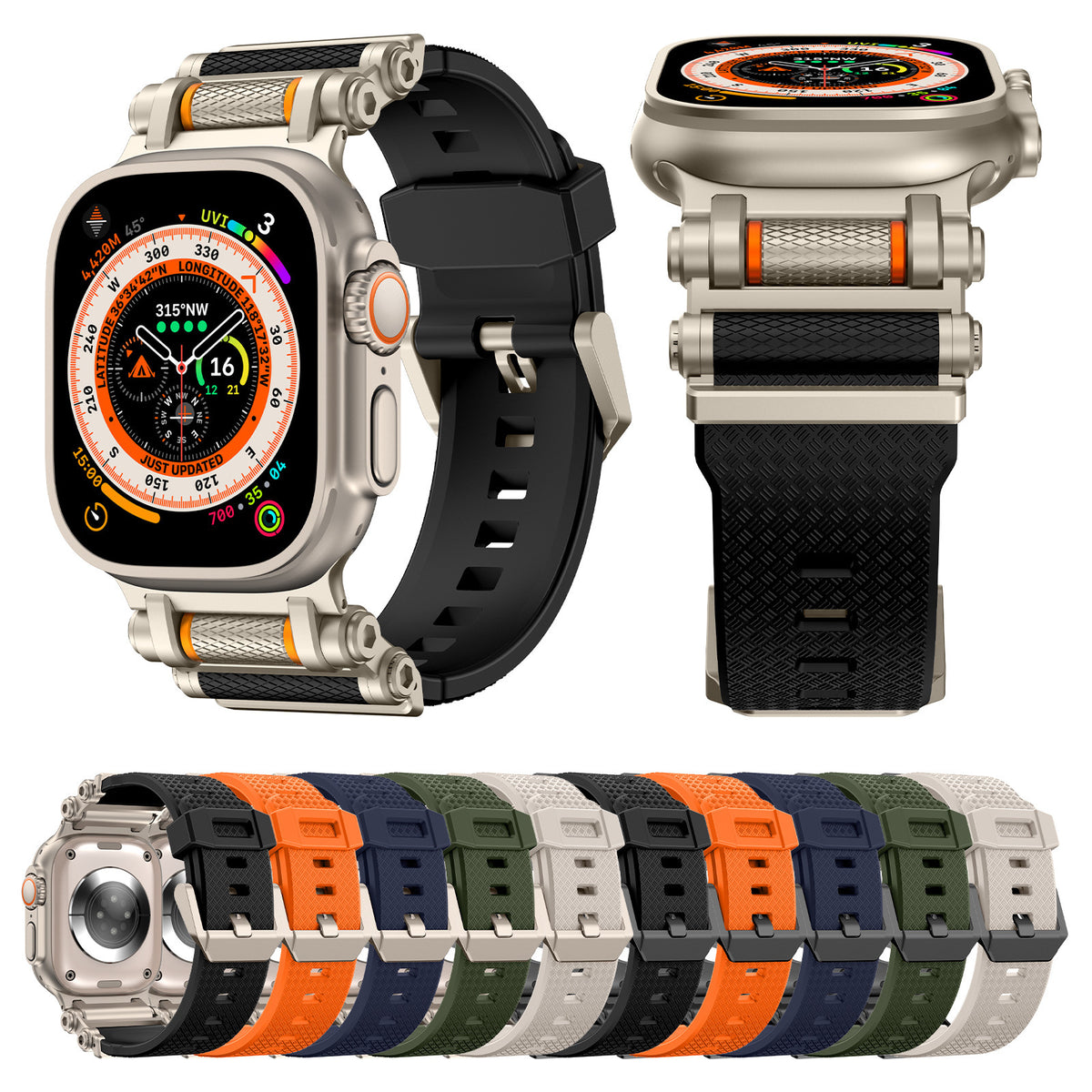 Carbon Fiber Silicone Watch Band for Apple Watch