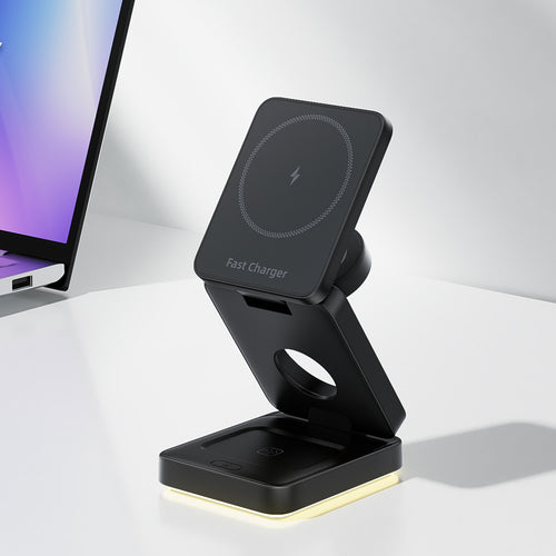 3-in-1 Foldable Magnetic Wireless Charging Stand