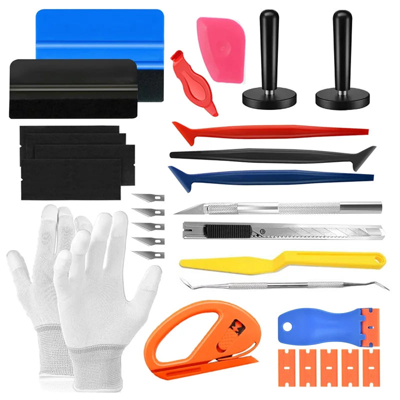 Professional Window Tint & Vinyl Wrap Tool Kit – 18 or 31 Piece