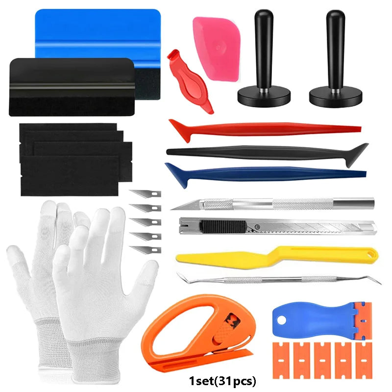Professional Window Tint & Vinyl Wrap Tool Kit – 18 or 31 Piece